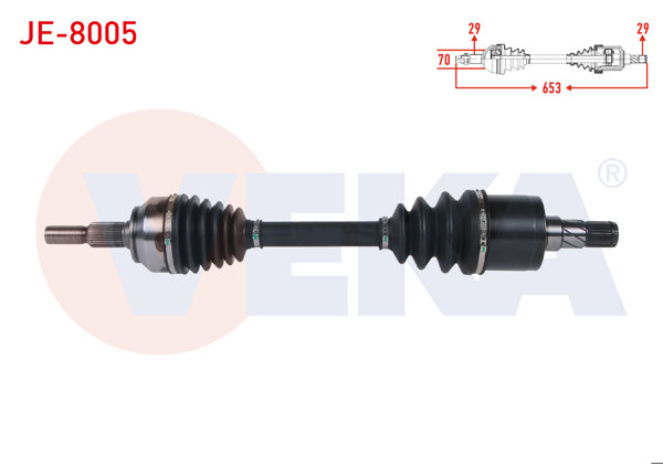 VEKA JE-8005 | Komple Aks Sol Ön Uzunluk 653mm Jeep Grand Cherokee III (Wh,Wk) 3.0 Crd 2005-2010 / Commander (Xk) 3.0 Crd 2005-2010