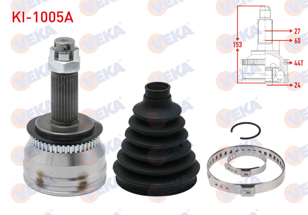 VEKA KI-1005A | Aks Kafası Sol-Sağ On Dıs Kia Cerato (Ld) 1.6 CRDI ABS li 44 Dıs 27X24x60 Uzunluk 152.7mm 2004-2012