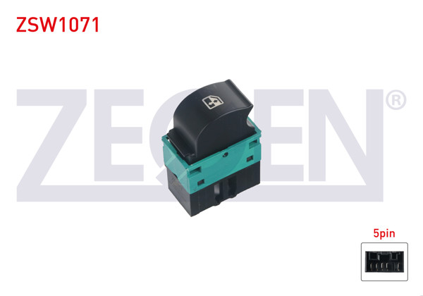 ZEGEN ZSW1071 | Cam Açma Anahtarı Tekli Siyah 5 Pin Turuncu Işık Fiat Doblo 2001-2010