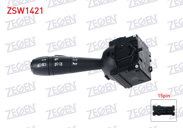 ZEGEN ZSW1421 | Far Sinyal Kumanda Kolu Sisli 15 Pin Symbol-Clio IV-Dokker-Duster-Lodgy-Logan II-Sandero 2012 -