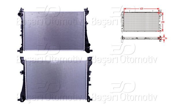 WISCO 3114041-00 | Su Radyatörü Brazing Mt 620X398x26 Fiat Egea 1.3D 1.6D 16-20