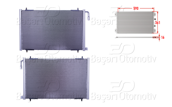 WISCO 3143376-00 | Klima Radyatörü 590X361x16 Peugeot206 98 >