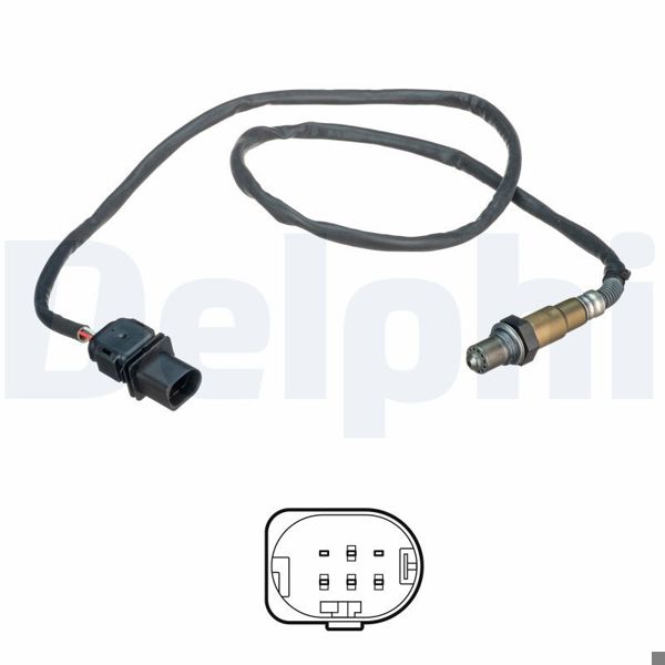 DELPHI ES21110-12B1 | Oksijen Sensörü Golf VI 08 > Jetta III 05 > Passat (03 05) 2.0 TDI T5 2.0 2.5 TDI (03 09) (1215 mm)
