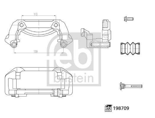 FEBI BILSTEIN 198709 | Kaliper Tutucu Sol-Sağ Mercedes C Serisi W203 Cl203 S203 00-07