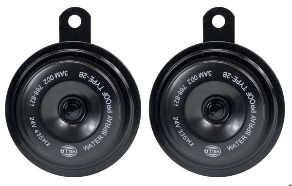 HELLA 3AM002768-821 | Korna Dıdıt 24V Dıdıt 335 / 435 Hz (Siyah) (91 mm) (Takım)