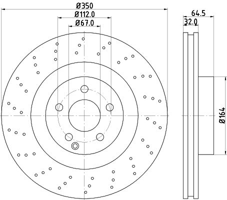 HELLA 8DD355115-401 *2 | Fren Diski Ön (Amg Spor Tip, Kod: 950 / 951) S-Class W221 06 > 13 C216 06 > 13 | 2 Adet