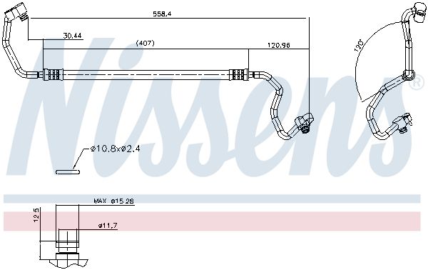 NISSENS 840128 | Klima Borusu F-20 / 21 / 22 / 23 / 30 / 31 / 32 / 33 / 34 / 36 N-20 / 26