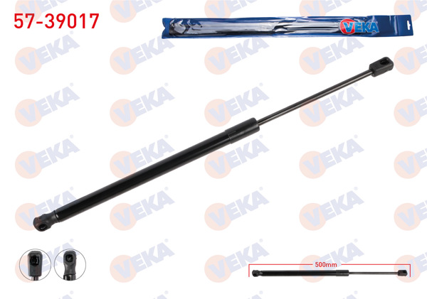 VEKA 57-39017 | Bagaj Amortisörü 500mm / 575N Skoda Octavia 2013-2017 | 2 Adet