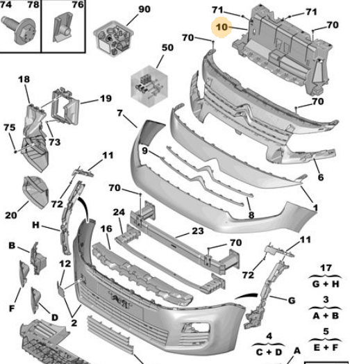 MOPAR (PSA) 9847316280 | Ön Tampon İç Demir Rifter