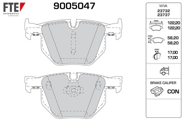 FTE 9005047 | Arka Fren Balatası BMW E60 E61 E63