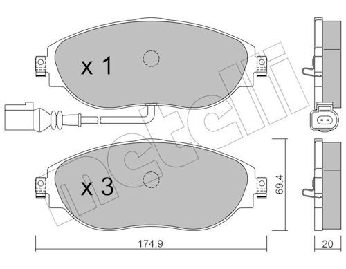 METELLİ 22-0952-0 | Ön Fren Balatası (VW Passat 11-15 Sharan 11-Seat Alhambra 11 -)