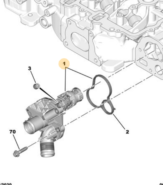 VERNET TE2122P.103J | Termostat Opel Corsa F / Crossland 1.2 Eb2