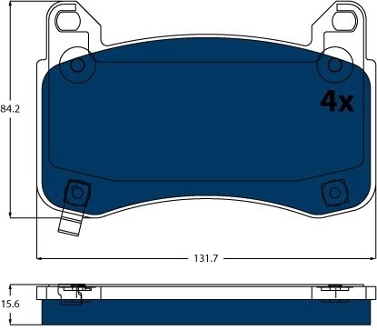 TRW GDB2555BTE | Fren Balatası Ön Electrıc Blue Tesla Model Y 19 -