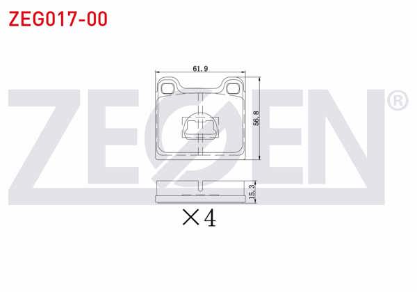 ZEGEN ZEG017-00 | Fren Balata Ön Volkswagen Golf I (17) 1.1 1974-1985 / Golf I (17) 1.3 1974-1985 / Golf I (17) 1.6 1974-1985 / Jetta I (17) 1.1 1974-1984 / Jetta I (17) 1.3 1974-1984