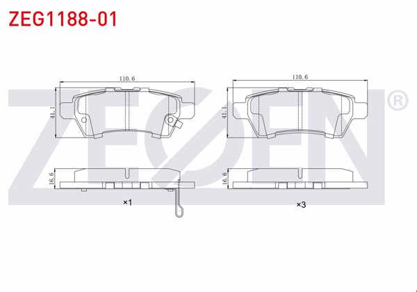 ZEGEN ZEG1188-01 | Fren Balata Arka Ikazlı Nissan Pathfinder (R51) 2.5 DCI 4Wd 2005-/ Nissan Navara (D40) 2.5 DCI 2005-2015