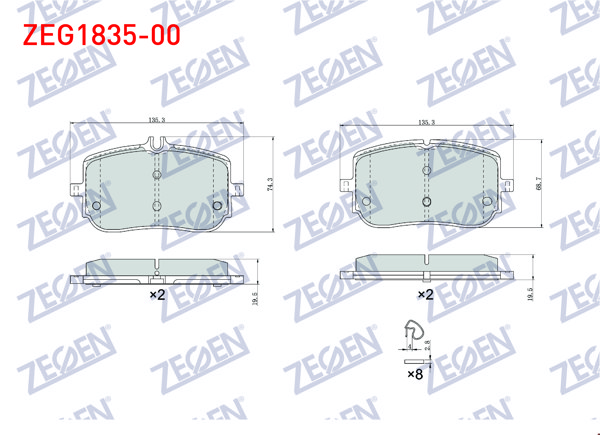 ZEGEN ZEG1835-00 | Fren Balata Ön Mercedes A 180 D-200 (W177) 2018-/ CLA 180 D-200 (C118) 2019 -