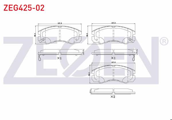 ZEGEN ZEG425-02 | Fren Balata Ön Ikazlı Opel Frontera A 2.3 TD 1992-1998 / Frontera A 2.4İ 1992-1998