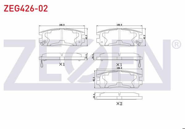 ZEGEN ZEG426-02 | Fren Balata Arka Ikazlı Opel Frontera A 2.3 TD 1992-1998 / Frontera A 2.5 Tds 1992-1998 / Frontera A 2.0İ 1992-1998 / Frontera B 2.2İ 1998-/ Frontera B 2.5 Tds 1998 -