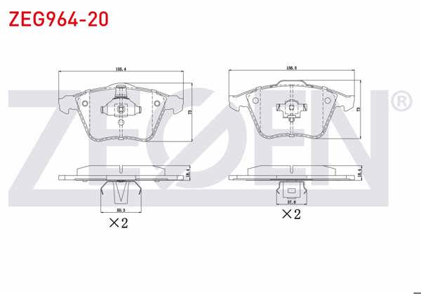 ZEGEN ZEG964-20 | Fren Balata Ön Volvo S40 II (Ms) 1.6İ 2004-2012 / S40 II (Ms) 2.0İ 2004-2012