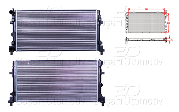AUTOLUX 1113025-22 | Su Radyatörü Mekanik Mt-At 648X326 mm VW Polo 1.2 1.4 1.6Tdı 09 >