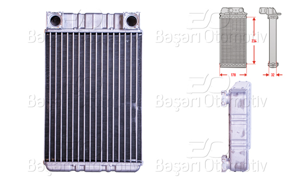 WISCO 3143237-00 | Kalorifer Radyatörü Brazing 235X180 mm Mercedes-Benz C Class C180 200 220 230 240 280 Clc CLK Sl 280 350 500 600 2000 >