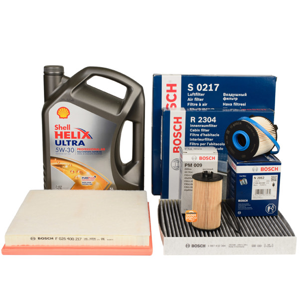 Periyodik Bakım Seti Astra J 1.6 Dizel ( Shell Helix Ultra Pro AG 5W30 5 LT - Bosch Filtre Set )