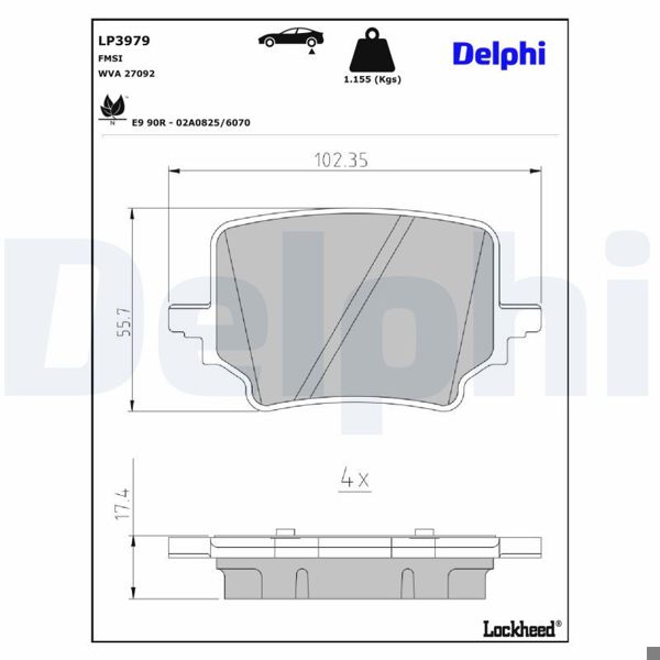 DELPHI LP3979 | Fren Balatası VW Tiguan Superb Kodıac Arka 2025 -