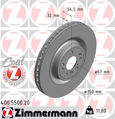 ZIMMERMANN 400.5500.20 | Fren Diski Standart | 2 Adet