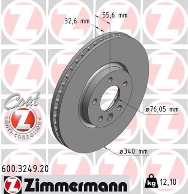 ZIMMERMANN 600.3249.20 | Fren Diski Ön Standart | 2 Adet