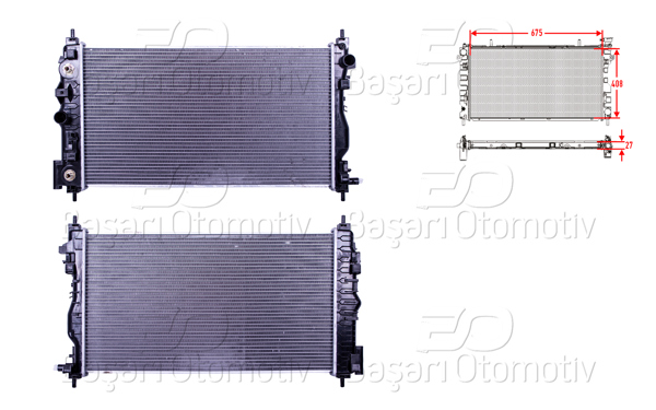 WISCO 2113229-00 | Su Radyatörü Brazing At 675X408x26mm Chevrolet Cruze 2.0 Dizel 10 >