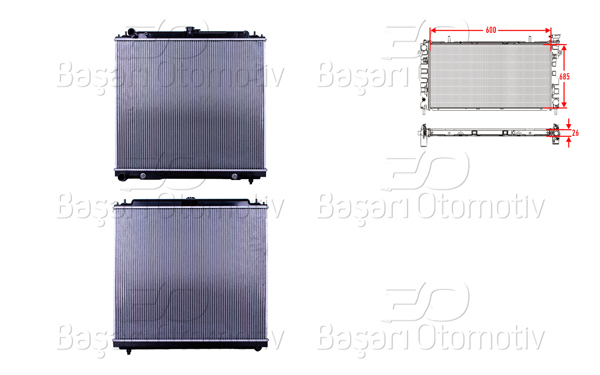 WISCO 3113241-00 | Su Radyatörü Brazing At 600X685x26 mm Nissan Navara 2.5 DCI Ac + 05 >