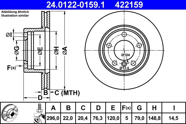 ATE 24 0122-0159 1 | Fren Diski Ön BMW E39 96 > 03 | 2 Adet
