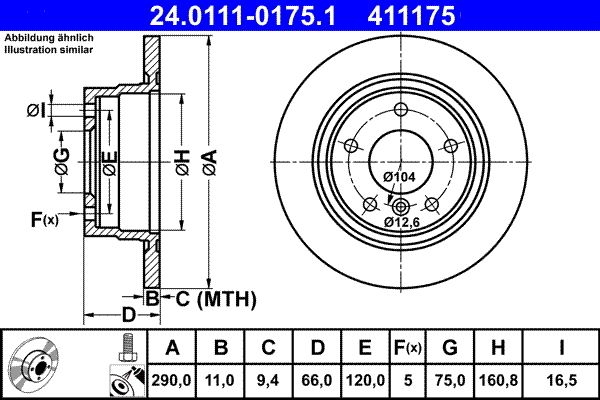 ATE 240111-01751 | Fren Diski Arka BMW F20 F21 F22 F23 | 2 Adet