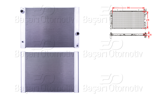 WISCO 3113760-00 | Su Radyatörü Brazing Mt 610X488x26 BMW E60 5.20. 5.28. 5.30 04 >