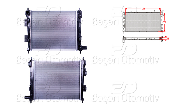 WISCO 3114060-00 | Su Radyatörü Brazing Mt 420X362x16 Hyundai i10 1.0-1.2 13 >