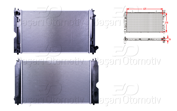 WISCO 3114156-00 | Su Radyatörü Brazing Mt 622X378x26 Toyota Corolla (E12) 1.4 D-4D 04-06