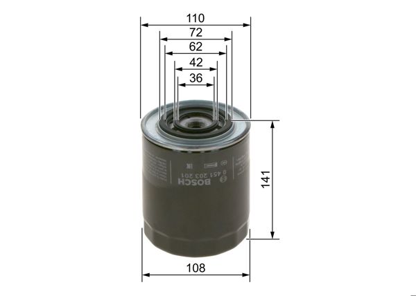 BOSCH 0451203201 | Yağ Filtresi Bxr-Jmp 2.8Hdi Dct 2.5-2.8Jtd
