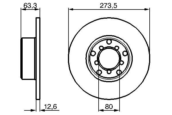 BOSCH 0986478057 | Fren Diski Ön Mercedes W115 | 2 Adet