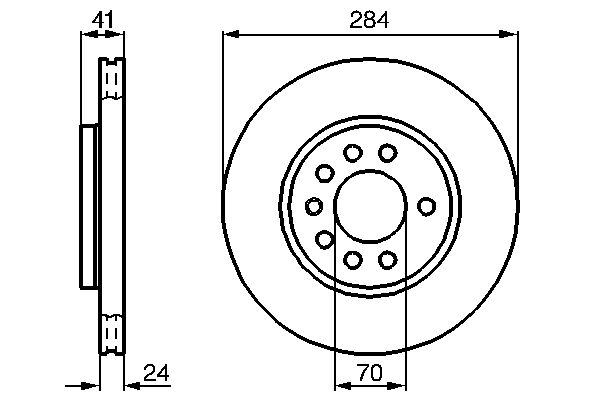 BOSCH 0986478717 | Fren Diski Ön Havalı 284 mm (Opel Vectra A 2.0T 2.5 V6 92-95) | 2 Adet