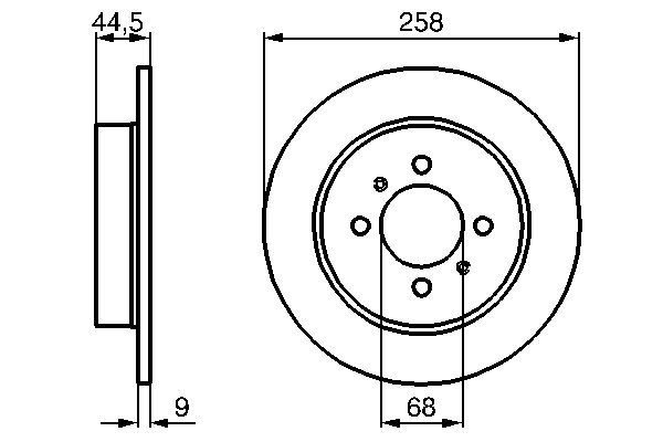 BOSCH 0986478836 | Fren Diski Arka Düz (258-4)-(Nissan Almera 95 / 00) | 2 Adet