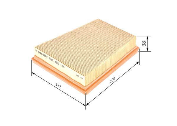 BOSCH F026400110 | Hava Filtresi Fusion (Ju_) 02-121.6 TDCI Fiesta V 02-Fusion 1.6 TDCI 90Hp
