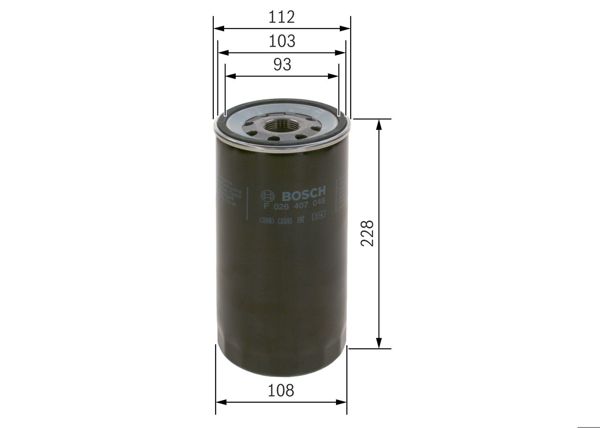 BOSCH F026407048 | Yağ Filtresi (Iveco)