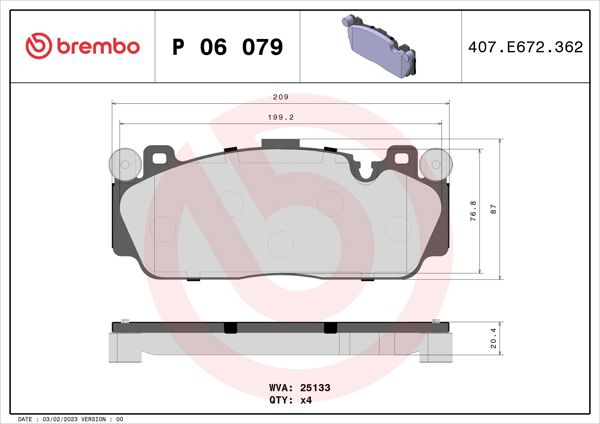 BREMBO P06079 | Fren Balatası Ön Low-Met BMW