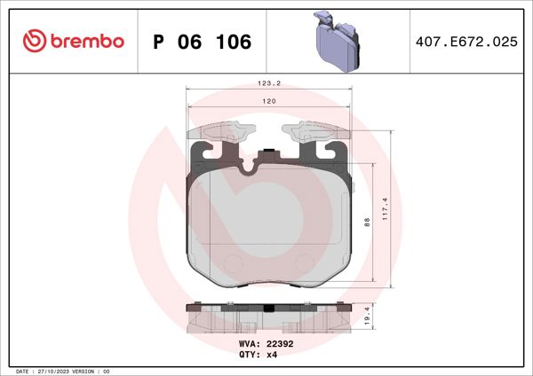 BREMBO P06106 | Fren Balatası Ön BMW G20-G30-G11-G12-G05-G06 M Performance