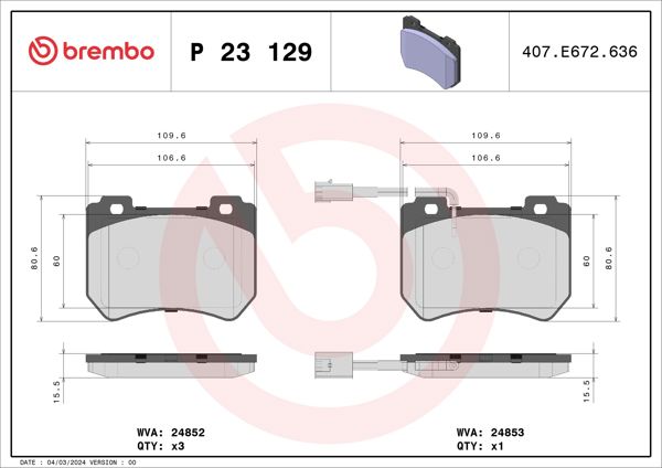 BREMBO P23129 | Fren Balatası Ön Low-Met Alfa Romeo