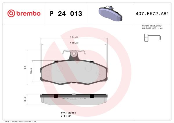 BREMBO P24013 | Fren Balatası Ön Low-Met Ford