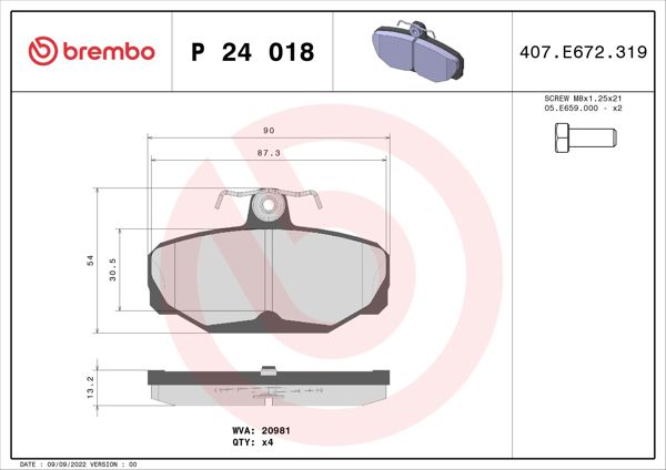 BREMBO P24018 | Fren Balatası Arka Low-Met Ford
