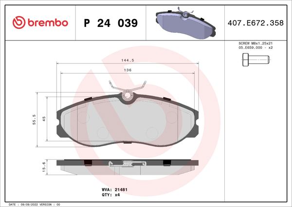 BREMBO P24039 | Fren Balatası Ön Low-Met Ford
