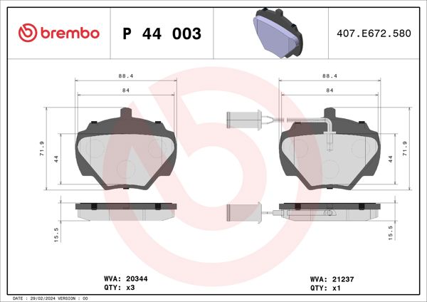 BREMBO P44003 | Fren Balatası Arka Low-Met Land Rover