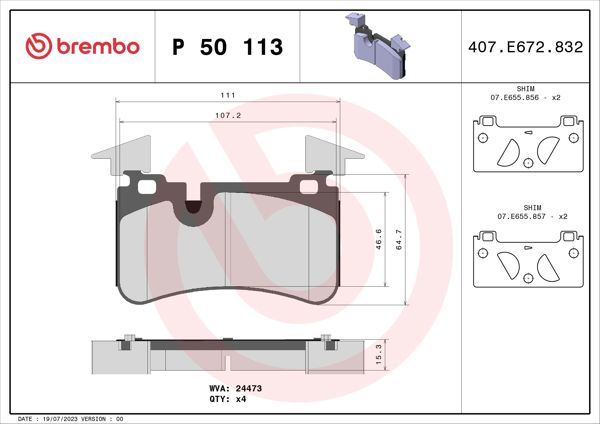 BREMBO P50113 | Fren Balatası Arka Low-Met Mercedes-Benz